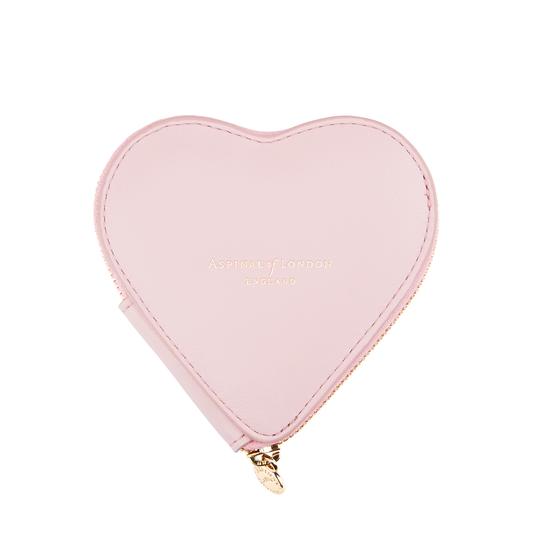 Heart Coin Purse in Smooth Rose Dust from Aspinal of London