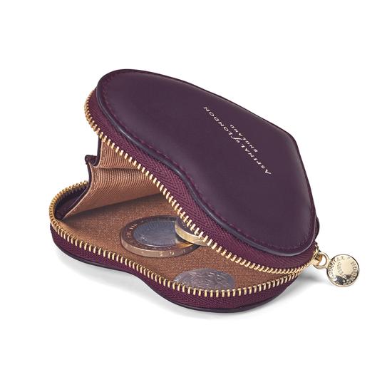 Heart Coin Purse in Grape Saffiano from Aspinal of London