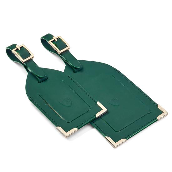 Set of 2 Luggage Tags in Smooth Green from Aspinal of London