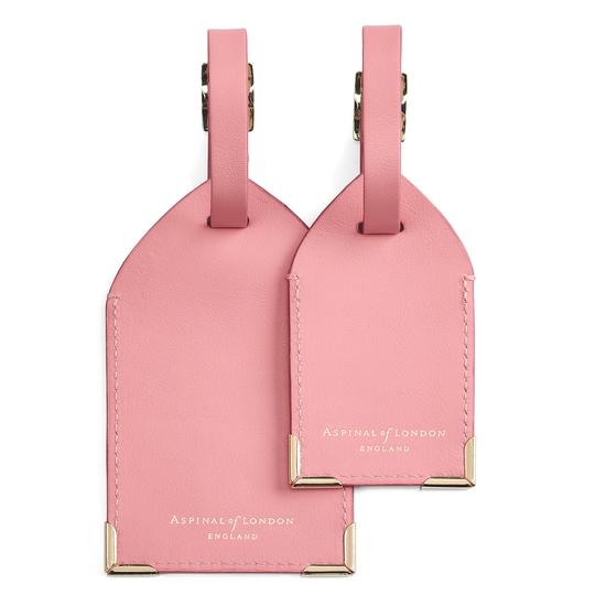 Set of 2 Luggage Tags in Smooth Dusky Pink from Aspinal of London