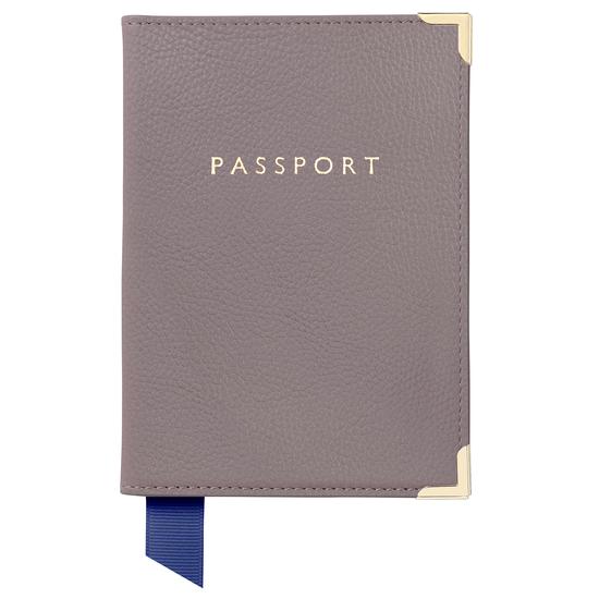 Passport Cover in Chanterelle Pebble from Aspinal of London