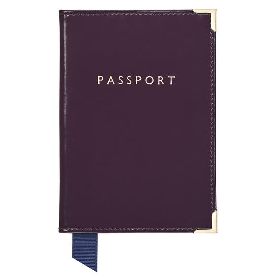 Passport Cover in Mahogony Polish from Aspinal of London