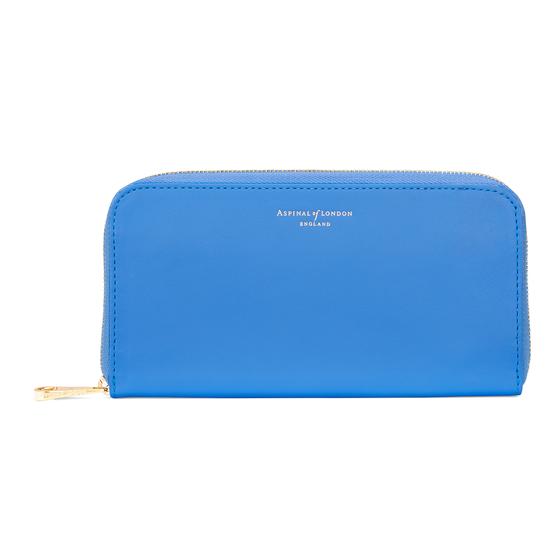Continental Clutch Zip Wallet in Smooth Forget Me Not from Aspinal of London