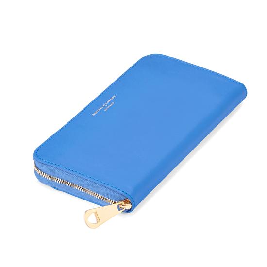 Continental Clutch Zip Wallet in Smooth Forget Me Not from Aspinal of London
