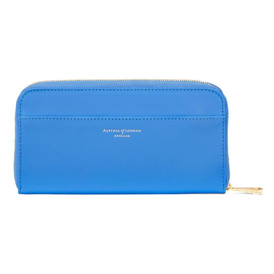 Continental Clutch Zip Wallet in Smooth Forget Me Not from Aspinal of London