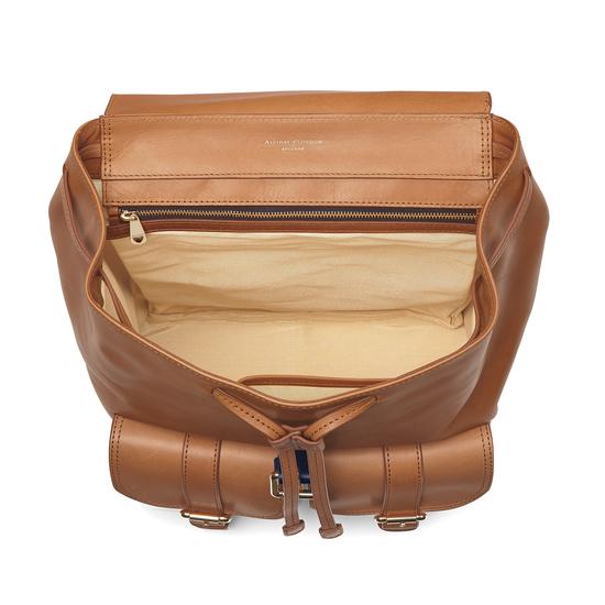 Oxford Backpack in Smooth Natural Tan & Navy from Aspinal of London