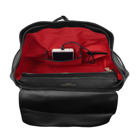 Oxford Backpack in Smooth Black & Deep Shine Black Croc from Aspinal of London