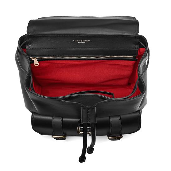 Oxford Backpack in Smooth Black & Deep Shine Black Croc from Aspinal of London