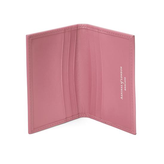 Double Fold Credit Card Case in Smooth Dusky Pink from Aspinal of London
