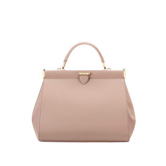 Small Florence Frame Bag in Smooth Soft Taupe from Aspinal of London