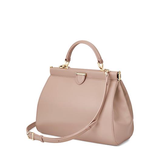 Small Florence Frame Bag in Smooth Soft Taupe from Aspinal of London