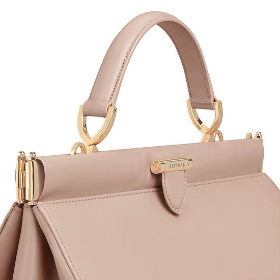Small Florence Frame Bag in Smooth Soft Taupe from Aspinal of London