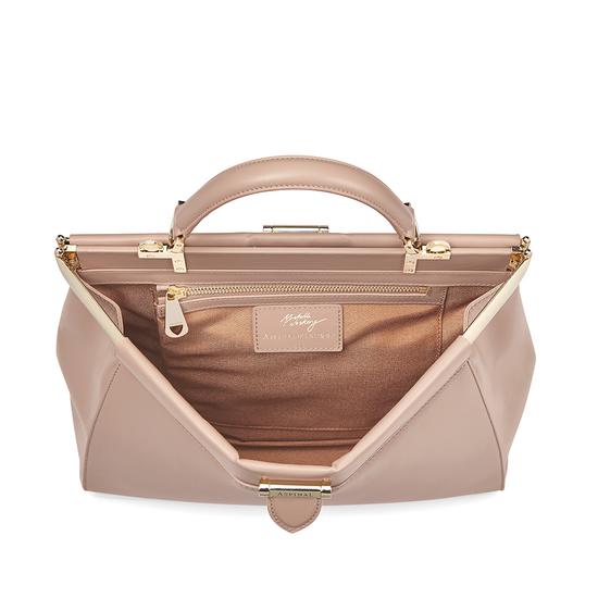 Small Florence Frame Bag in Smooth Soft Taupe from Aspinal of London