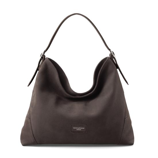Aspinal Hobo Bag in Smokey Grey Nubuck from Aspinal of London