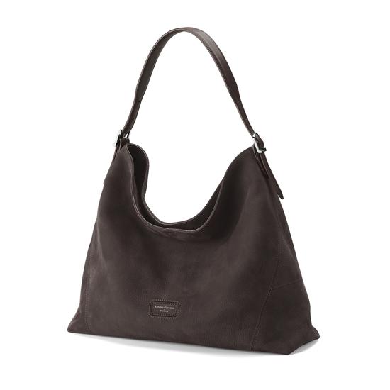 Aspinal Hobo Bag in Smokey Grey Nubuck from Aspinal of London