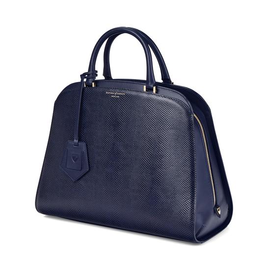 Hepburn Bag in Midnight Blue Lizard from Aspinal of London