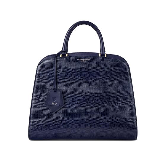 Hepburn Bag in Midnight Blue Lizard from Aspinal of London