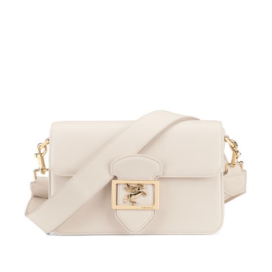 Pegasus Shoulder Bag in Smooth Ivory from Aspinal of London