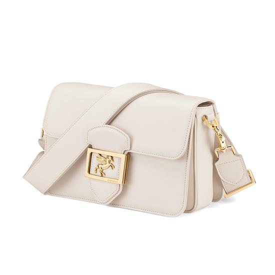 Pegasus Shoulder Bag in Smooth Ivory from Aspinal of London