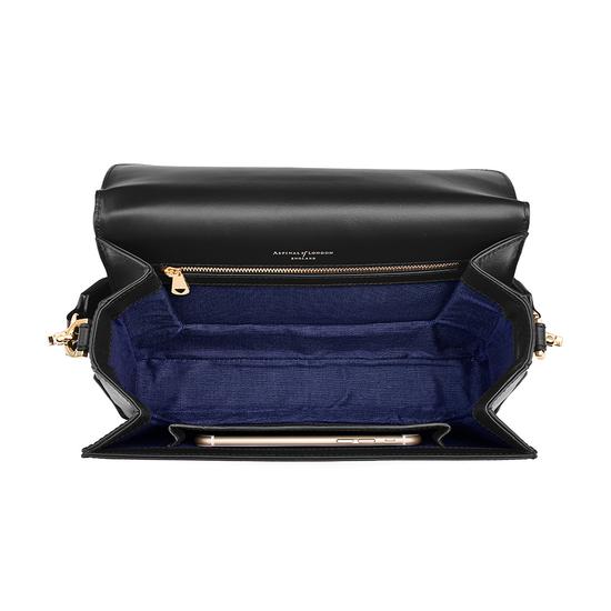 Pegasus Shoulder Bag in Smooth Black from Aspinal of London