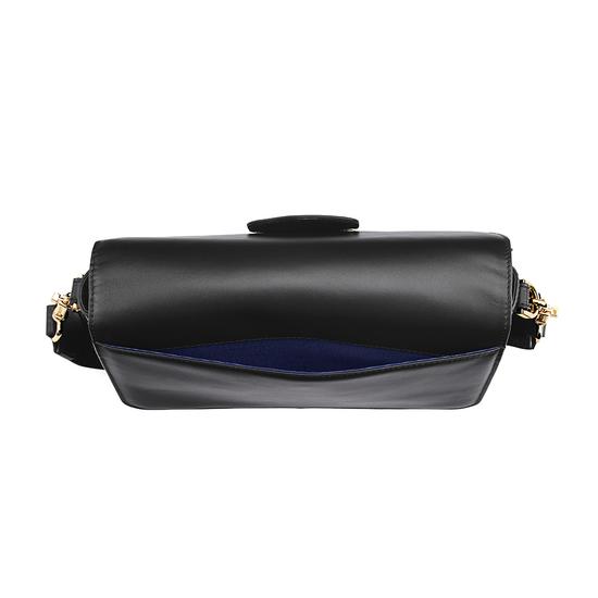 Pegasus Shoulder Bag in Smooth Black from Aspinal of London