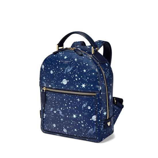Constellation Backpack in Navy Constellation Print from Aspinal of London