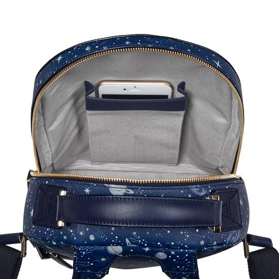 Constellation Backpack in Navy Constellation Print from Aspinal of London