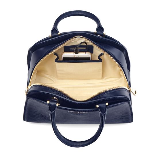 Mini Hepburn Bag in Midnight Blue Lizard from Aspinal of London