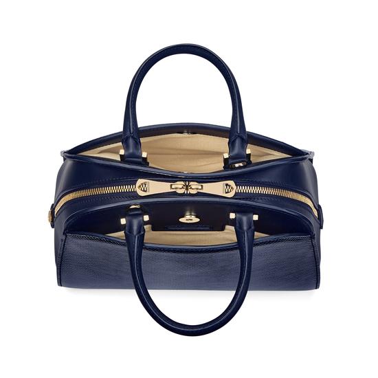 Mini Hepburn Bag in Midnight Blue Lizard from Aspinal of London