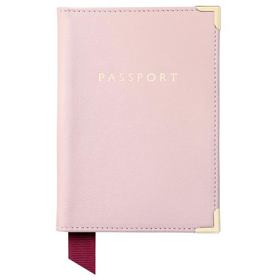 Passport Cover in Blush Pink Nappa from Aspinal of London