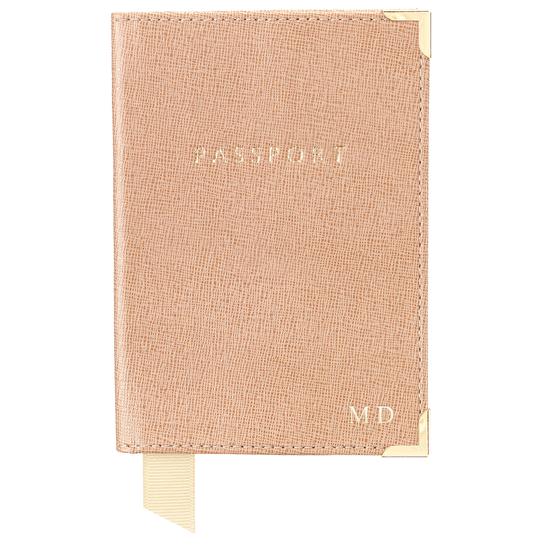 Passport Cover in Blush Pink Nappa from Aspinal of London