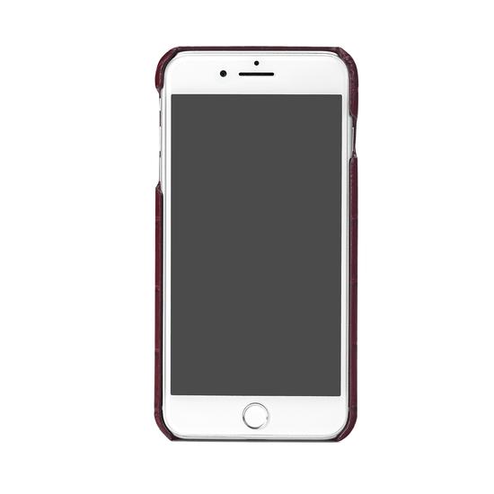 iPhone 7 Plus Leather Cover in Deep Shine Bordeaux Croc from Aspinal of London