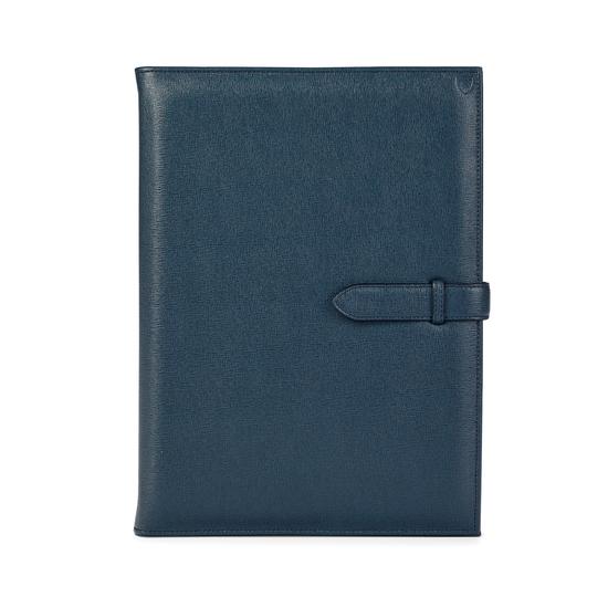 A4 Padfolio in Teal Saffiano from Aspinal of London