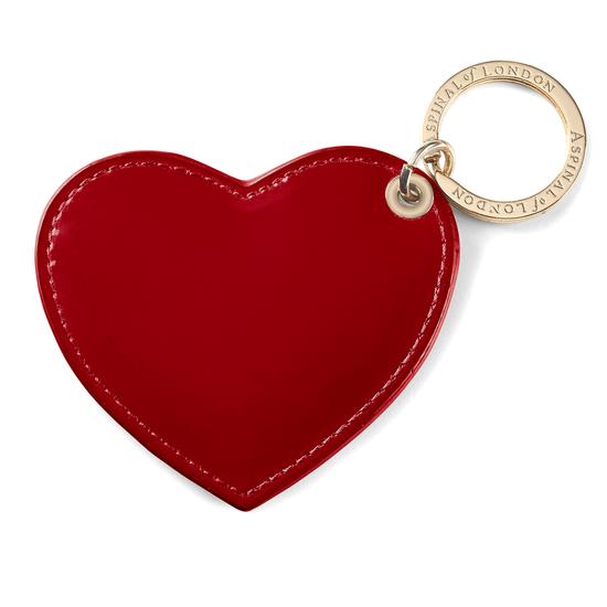 Heart Keyring in Flame Red Polish from Aspinal of London