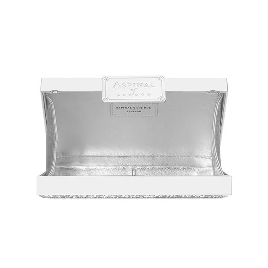 Scarlett Box Clutch in Midnight Blue & Silver Shooting Star Glitter from Aspinal of London