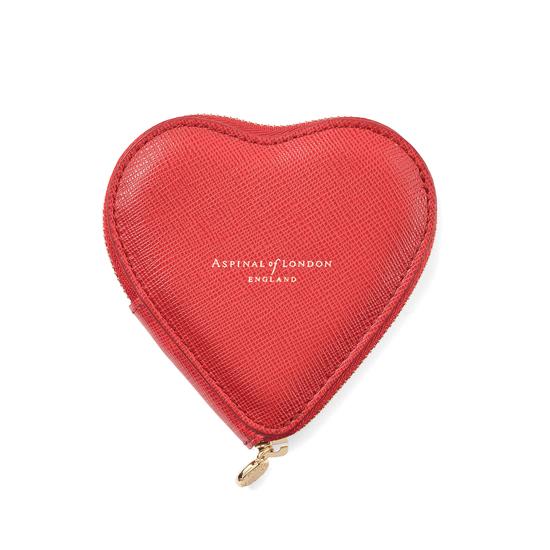 Heart Coin Purse in Dahlia Saffiano from Aspinal of London