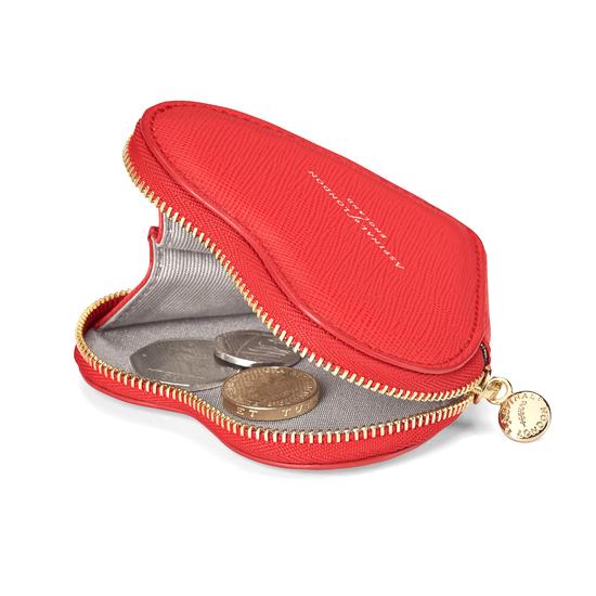 Heart Coin Purse in Dahlia Saffiano from Aspinal of London