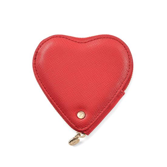 Heart Coin Purse in Dahlia Saffiano from Aspinal of London