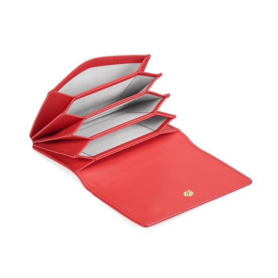 Accordion Credit Card Holder in Smooth Dahlia from Aspinal of London