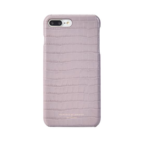 iPhone 7 Plus Leather Cover in Deep Shine Lilac Small Croc from Aspinal of London