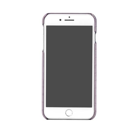 iPhone 7 Plus Leather Cover in Deep Shine Lilac Small Croc from Aspinal of London