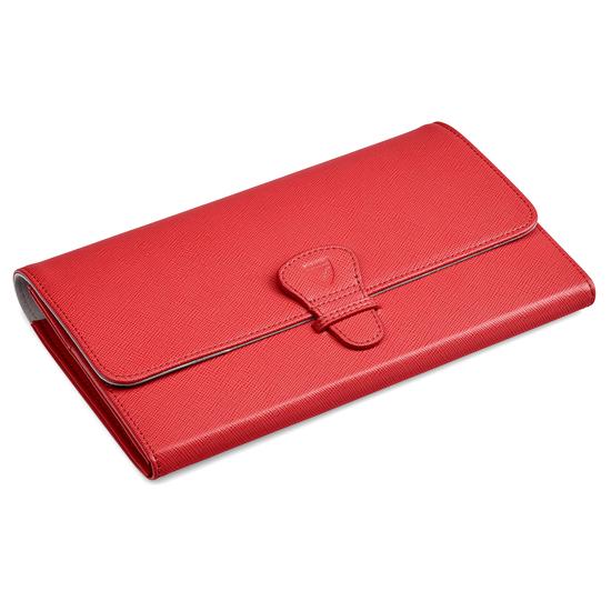 Classic Travel Wallet in Dahlia Saffiano from Aspinal of London