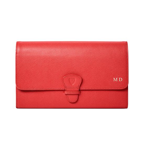 Classic Travel Wallet in Dahlia Saffiano from Aspinal of London
