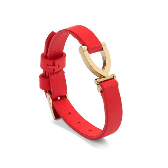 Stirrup Bracelet in Smooth Dahlia from Aspinal of London