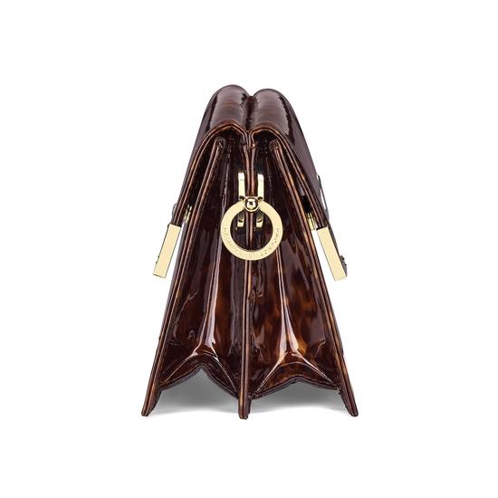 Chelsea Bag in in Deep Shine Tortoiseshell Patent from Aspinal of London