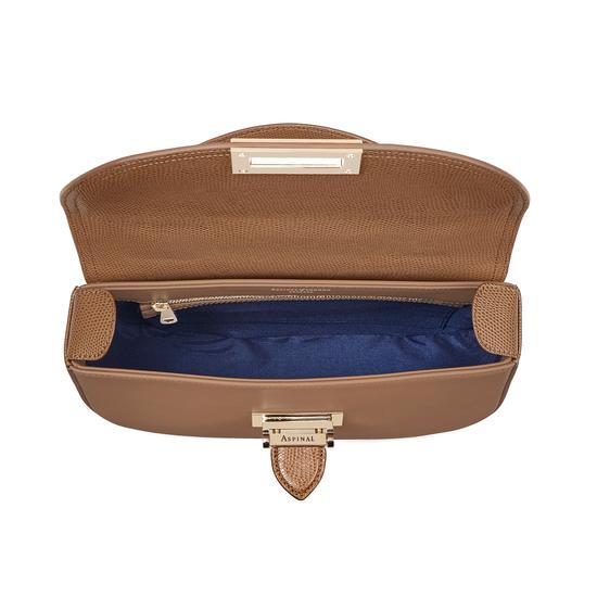 Letterbox Saddle Bag in Camel Lizard & Smooth Camel from Aspinal of London