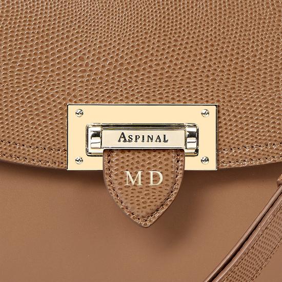 Letterbox Saddle Bag in Camel Lizard & Smooth Camel from Aspinal of London