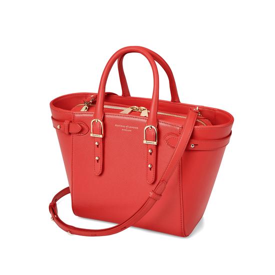 Mini Marylebone Tote in Dahlia Saffiano from Aspinal of London