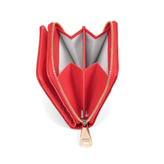 Mini Continental Zipped Coin Purse in Dahlia Saffiano from Aspinal of London