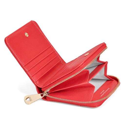 Mini Continental Zipped Coin Purse in Dahlia Saffiano from Aspinal of London